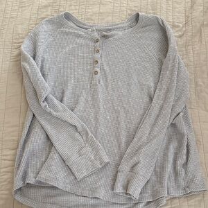 American Eagle Outfitters Gray Henley Sweater